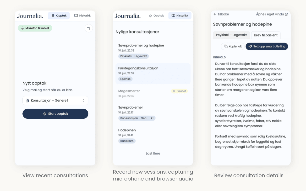 Nettleserutvidelse for Journalia